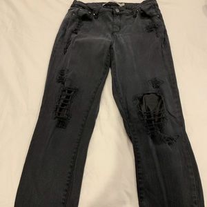 Tractr Mid-Rise Faux Leather Patch Skinny Jeans